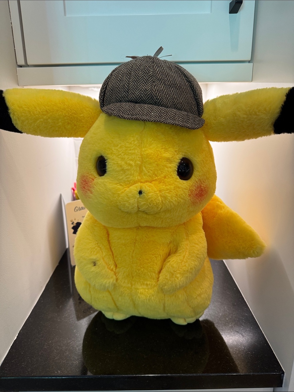 Pokemon Detective Pikachu Plush - Yellow with Black Ear Tips and Gray Hat